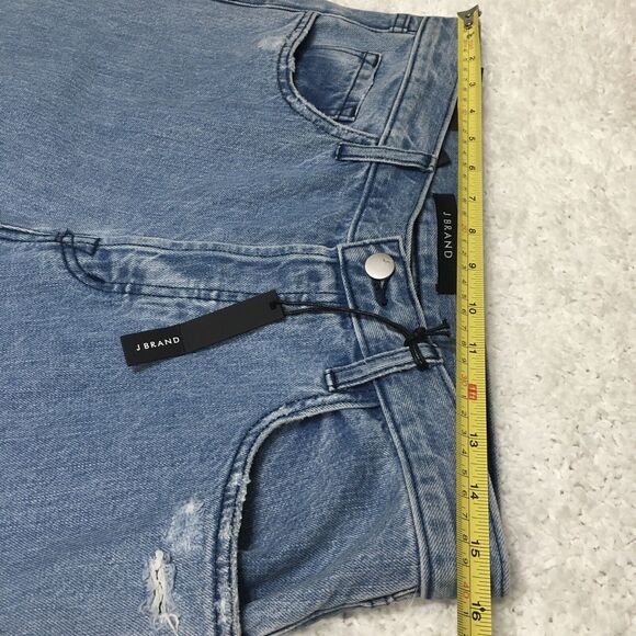 J Brand Wynne Jeans Women 30 High Waist Crop Straight Leg Distressed Raw Hem - Picture 10 of 13